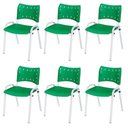 Ver imagem 1 de Cadeira Iso Base Branco Escola, Escritório Verde Kit 6 Un
