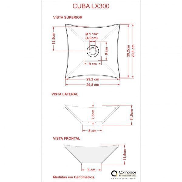 Kit Cuba L30 com Válvula 1" + Sifão PVC e Flexível - 7