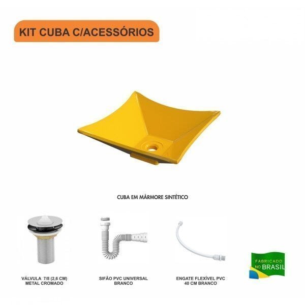 Kit Cuba L30 com Válvula 1" + Sifão PVC e Flexível - 3