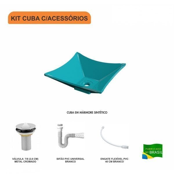 Kit Cuba L30 com Válvula 1" + Sifão PVC e Flexível - 3