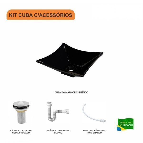 Kit Cuba L30 com Válvula 1" + Sifão PVC e Flexível - 3