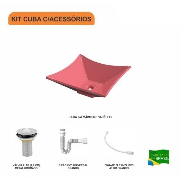 Kit Cuba L30 com Válvula 1" + Sifão PVC e Flexível - 3
