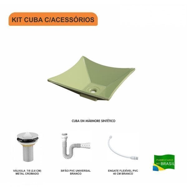 Kit Cuba L30 com Válvula 1" + Sifão PVC e Flexível - 3