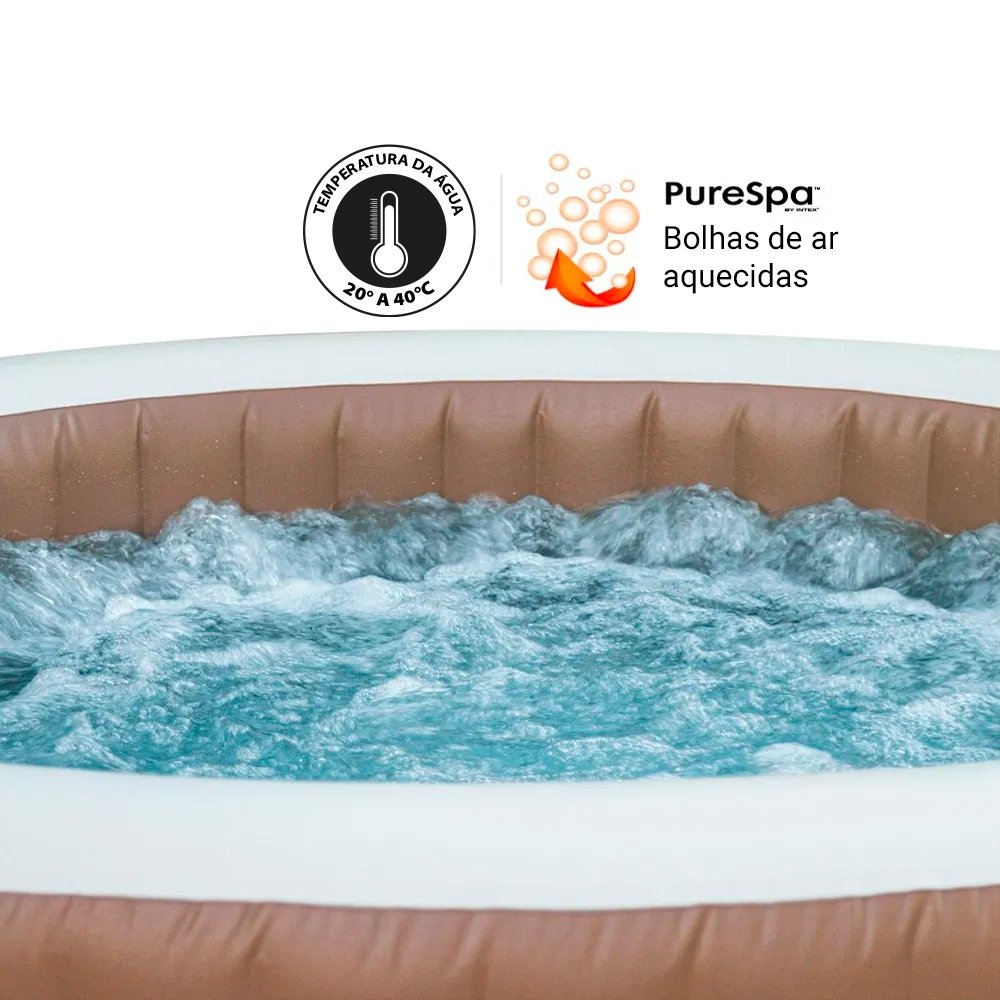 Banheira Ofurô Hidro Piscina Spa Inflável 795 Litros com Bomba Filtro Aquecedor e Bolhas Intex - 4