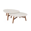 Ver imagem 1 de Mesa de Centro Cristal Off White Conjunto para Sala Elegante Moderna Compacta Sofisticada Premium