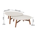 Ver imagem 2 de Mesa de Centro Cristal Off White Conjunto para Sala Elegante Moderna Compacta Sofisticada Premium