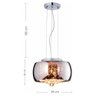 Luminaria Pendente Soho Cristal K9 e Vidro Cromado 28cm com Lâmpada Led - 3