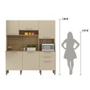 Ver imagem 4 de Armário de Cozinha Compacta 6 Portas 2 Gavetas Ferrara - Freijó/vanilla