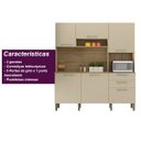 Ver imagem 6 de Armário de Cozinha Compacta 6 Portas 2 Gavetas Ferrara - Freijó/vanilla