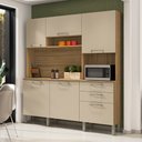 Ver imagem 1 de Armário de Cozinha Compacta 6 Portas 2 Gavetas Ferrara - Freijó/vanilla