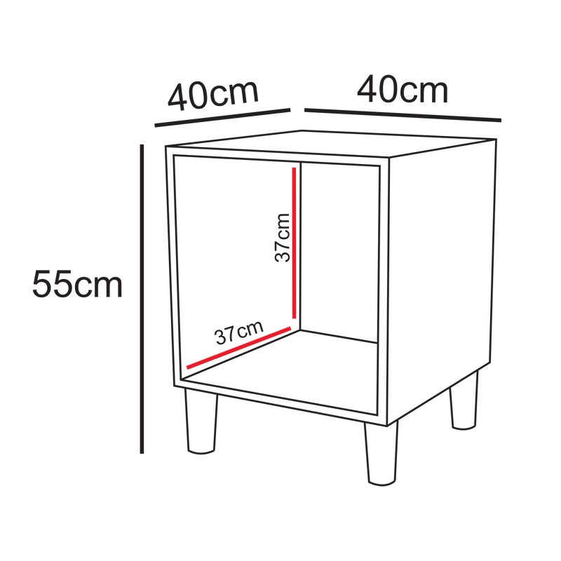 Móvel Nicho Cubo Porta Vinil Lp Disco - Organizador 55cm:preto - 2