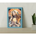 Ver imagem 1 de Quadro Decorativo Maria Abstrata Igreja Sala +vidro 33x25 A4:azul