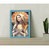 Quadro Decorativo Maria Abstrata Igreja Sala +vidro 33x25 A4:azul - 1