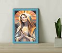 Ver imagem 1 de Quadro Decorativo Maria Abstrata Igreja Sala +vidro 33x25 A4:azul