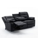 Ver imagem 4 de Poltrona Reclinável Sala de Cinema 3 Lugares Hollywood Manual Massagem Aquecimento Porta Copos Pu G9