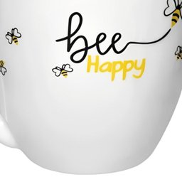 Caneca Honey em Porcelana Branca 300ml - 4