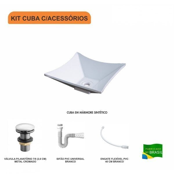 Kit Cuba L30 com Válvula Click 1"G + Sifão PVC e Flexível - 3