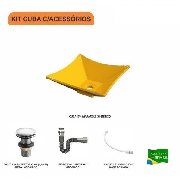 Kit Cuba L30 com Válvula Click 1"G + Sifão Cromado e Flexível - 3