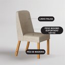 Ver imagem 3 de Conjunto Jantar 6 Cadeiras Maciça 1,80x0,90 Iza - Arbo Design- Cinamomo Linho Bege