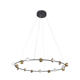 Pendente Graviola Preto e Dourado Led 48W 3000K Bivolt DS001 Bella - 1