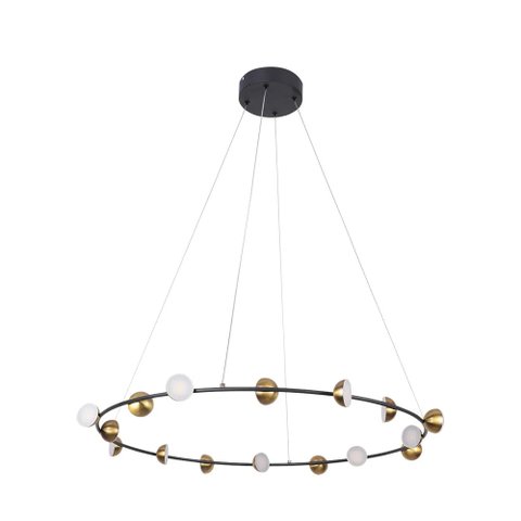 Pendente Graviola Preto e Dourado Led 48W 3000K Bivolt DS001 Bella