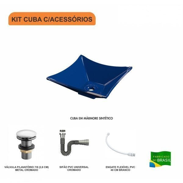 Kit Cuba L30 com Válvula Click 1"G + Sifão Cromado e Flexível - 3