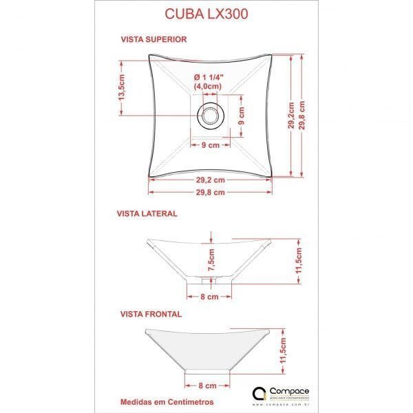Kit Cuba L30 com Válvula Click 1"G + Sifão Cromado e Flexível - 7