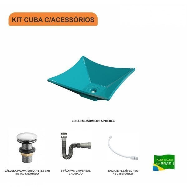 Kit Cuba L30 com Válvula Click 1"G + Sifão Cromado e Flexível - 3