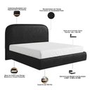 Ver imagem 5 de Cama Casal Flutuante com Cabeceira 140cm Aura W01 Couríssimo Preto - Lyam Decor