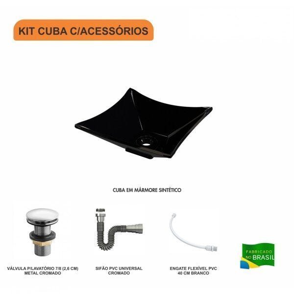 Kit Cuba L30 com Válvula Click 1"G + Sifão Cromado e Flexível - 3