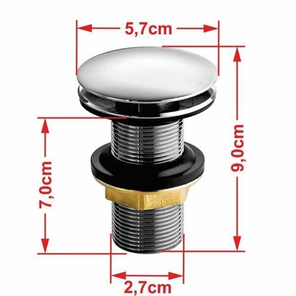 Kit Cuba L30 com Válvula Click 1"G + Sifão Cromado e Flexível - 8