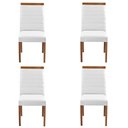 Ver imagem 1 de Kit 4 Cadeiras Decorativas Sala de Jantar Luxo Sueli Facto Branco - Mozzelar
