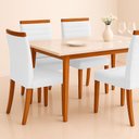 Ver imagem 2 de Kit 4 Cadeiras Decorativas Sala de Jantar Luxo Sueli Facto Branco - Mozzelar