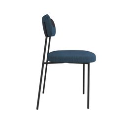 Cadeira Mila Courissimo Preto/linho Azul - Fdecor - 2