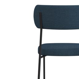 Cadeira Mila Courissimo Preto/linho Azul - Fdecor - 3