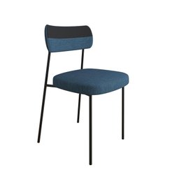 Cadeira Mila Courissimo Preto/linho Azul - Fdecor - 1