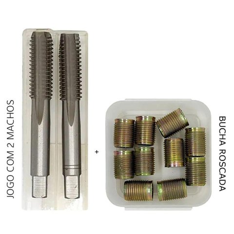 Rosca Postiça Bucha Roscada - M14 X 2,0 - M18 X 1,5 + Macho