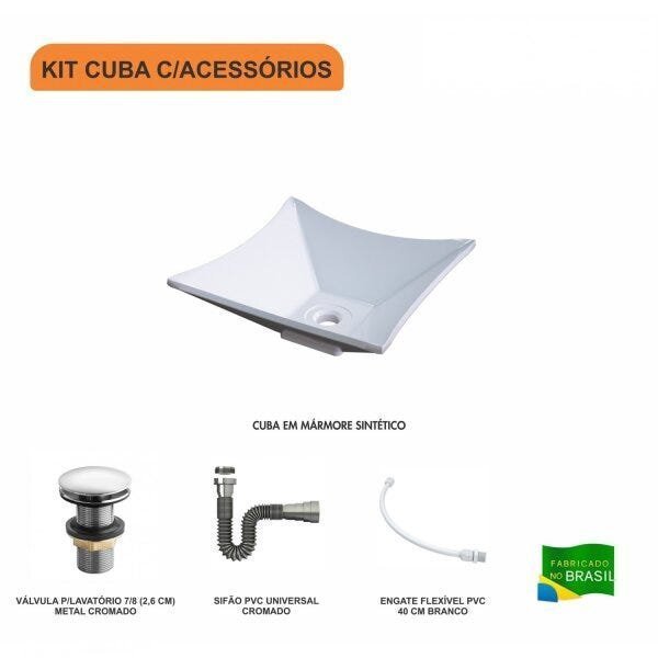 Kit Cuba L30 com Válvula Click 1"G + Sifão Cromado e Flexível - 3