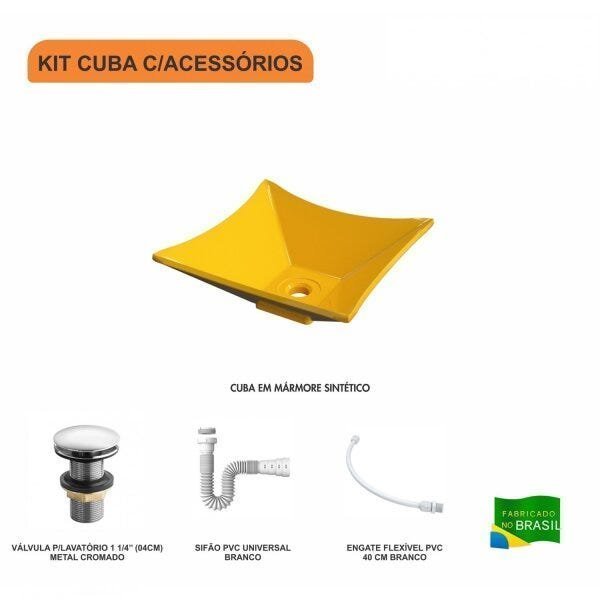 Kit Cuba L30 com Válvula Click 1 1/2'' + Sifão Pvc e Flexível Compace - 3