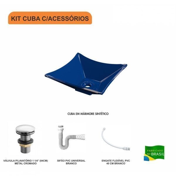 Kit Cuba L30 com Válvula Click 1 1/2'' + Sifão Pvc e Flexível Compace - 3