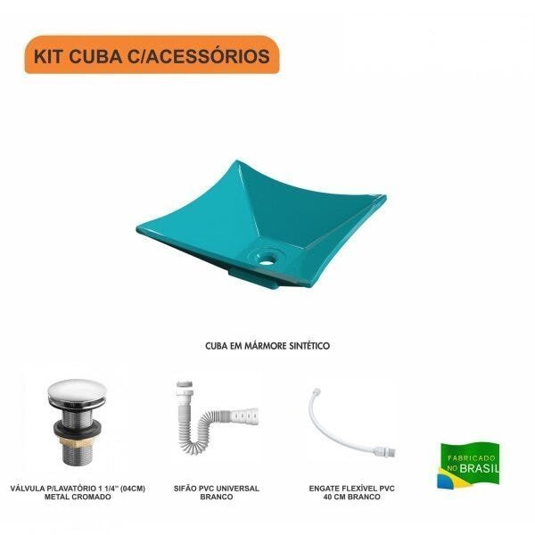 Kit Cuba L30 com Válvula Click 1 1/2'' + Sifão Pvc e Flexível Compace - 3