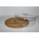 Ver imagem 6 de Prato de Bolo com Tampa de Bambu 28x28x9,5cm - Jolitex