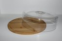 Ver imagem 6 de Prato de Bolo com Tampa de Bambu 28x28x9,5cm - Jolitex