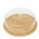 Ver imagem 1 de Prato de Bolo com Tampa de Bambu 28x28x9,5cm - Jolitex