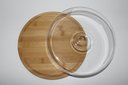 Ver imagem 5 de Prato de Bolo com Tampa de Bambu 28x28x9,5cm - Jolitex