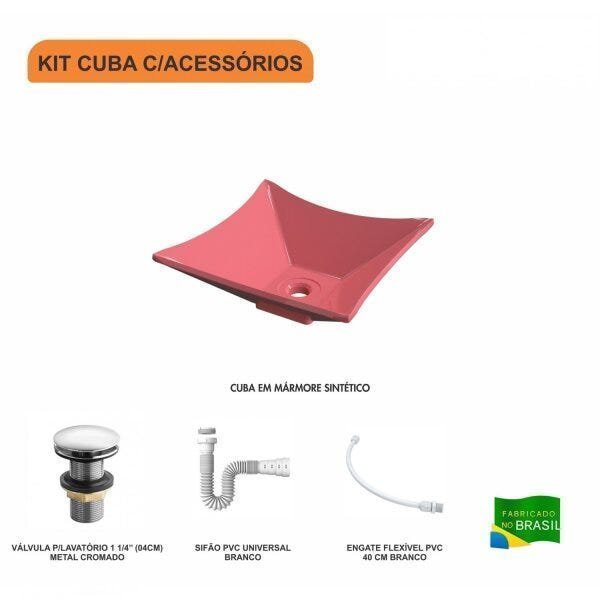 Kit Cuba L30 com Válvula Click 1 1/2'' + Sifão Pvc e Flexível Compace - 3