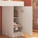 Ver imagem 3 de Escrivaninha Penteadeira Love com Vidro de Correr Espelho Prateleira – Design Moderno - Branco