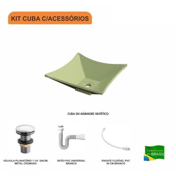 Kit Cuba L30 com Válvula Click 1 1/2'' + Sifão Pvc e Flexível Compace - 3