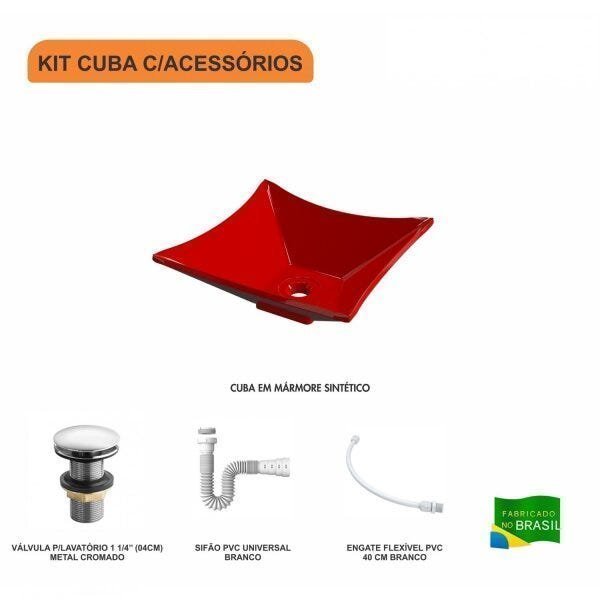 Kit Cuba L30 com Válvula Click 1 1/2'' + Sifão Pvc e Flexível Compace - 3