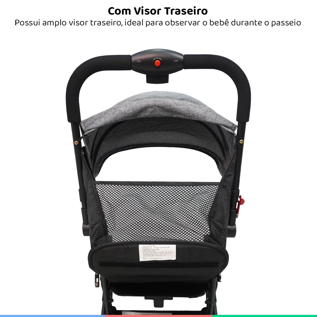 Carrinho Bebe Passeio Reclinável 6 Meses até 15kg Dobrável Leve Compacto Para Viagem Com Alça Prime  - 3